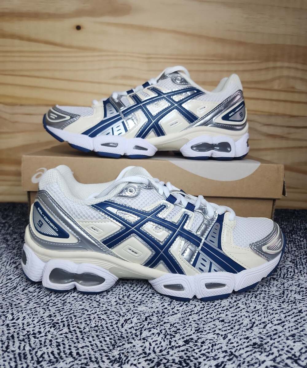 ASICS Gel Nimbus 9 White Light Indigo Women Size 7